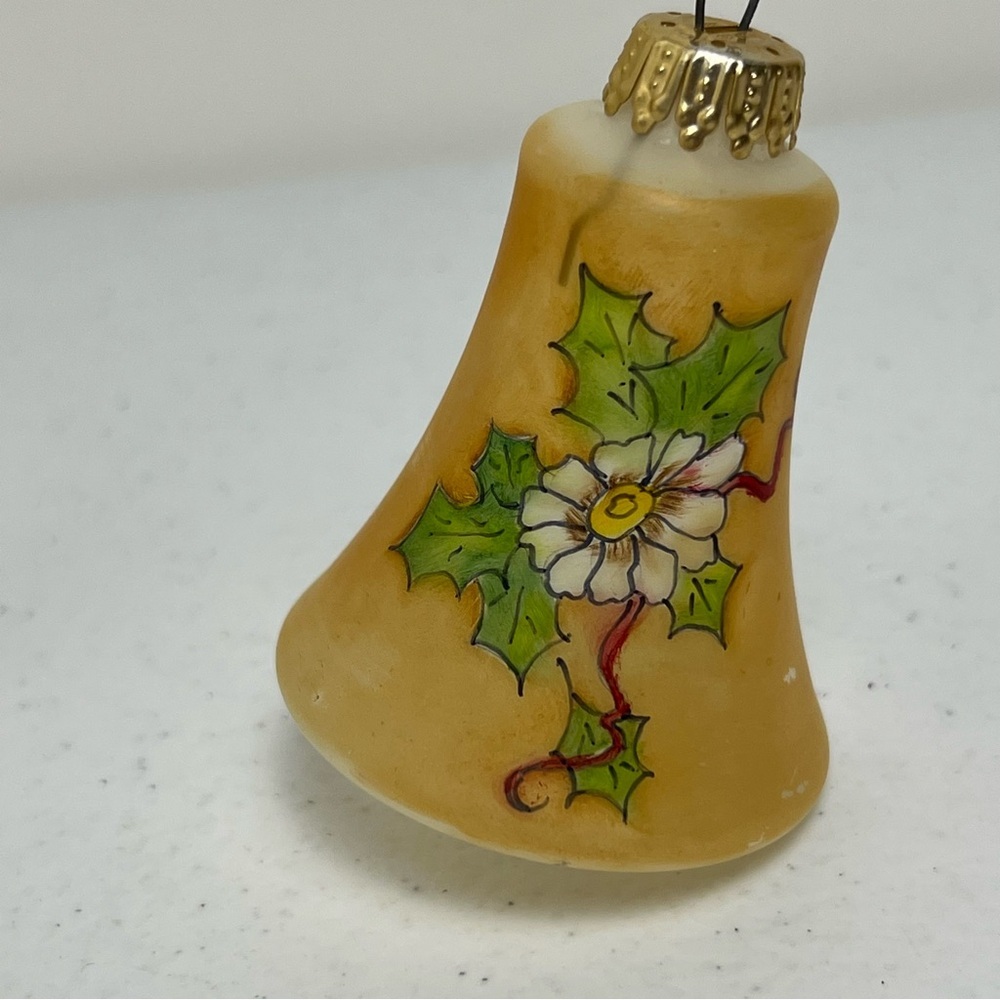 VTG Frosted Glass Hand Painted Bell Christmas Ornaments Set of 2 West Germany - Picture 6 of 10